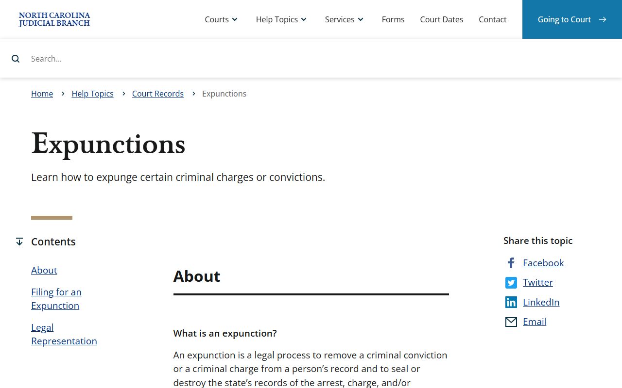 Gates County criminal court records expunction information