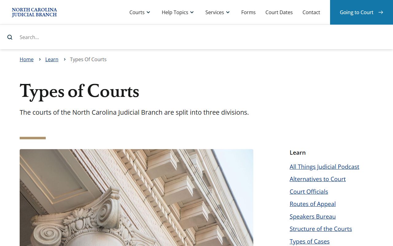 Gates County Superior Court and District Court types of courts