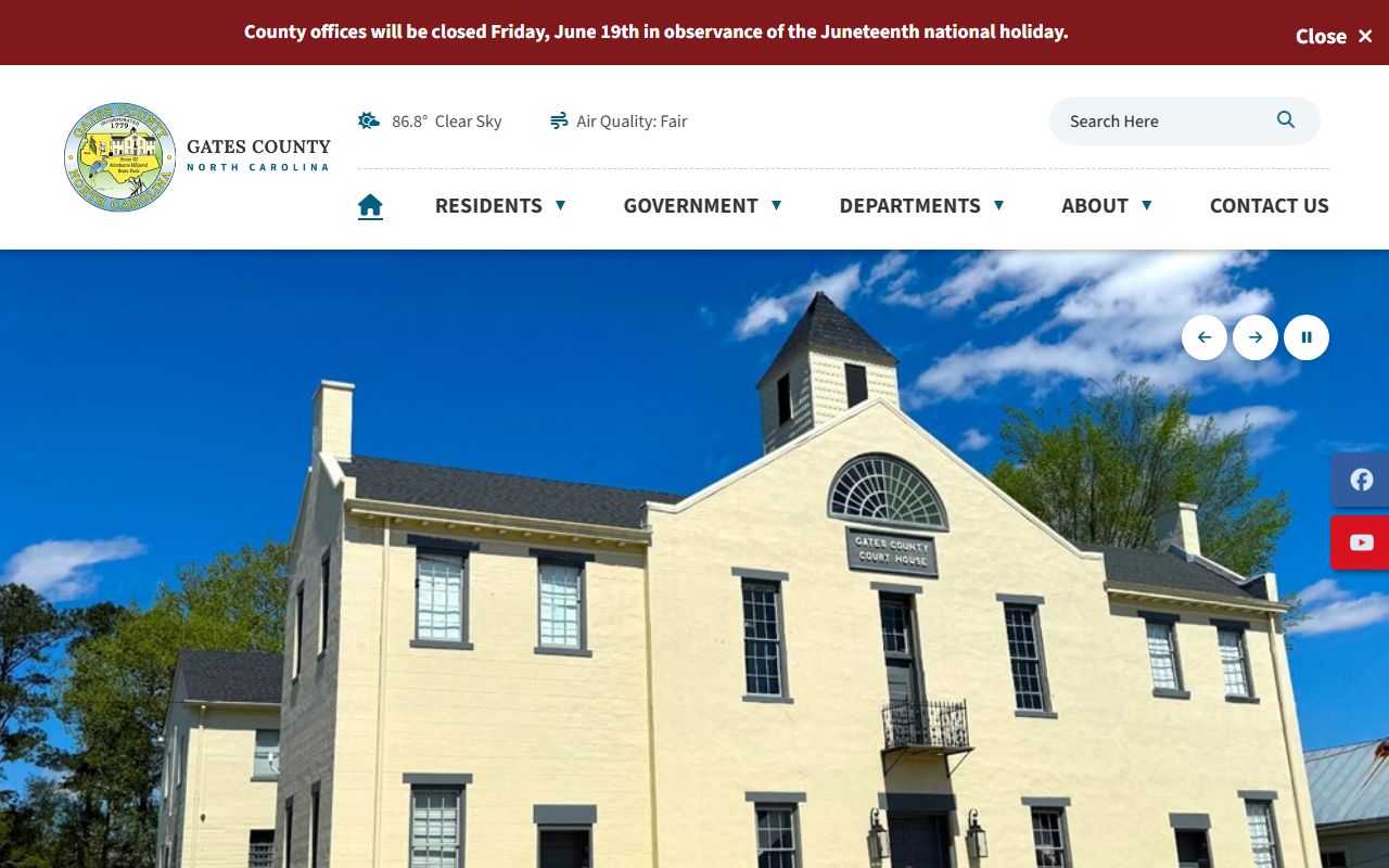 Gates County official homepage records access