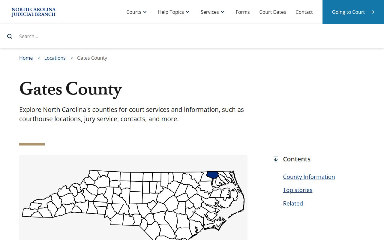 Gates County court records location page