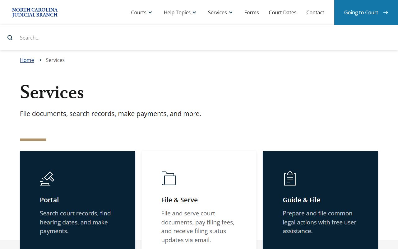 Gates County court records Judicial Branch services