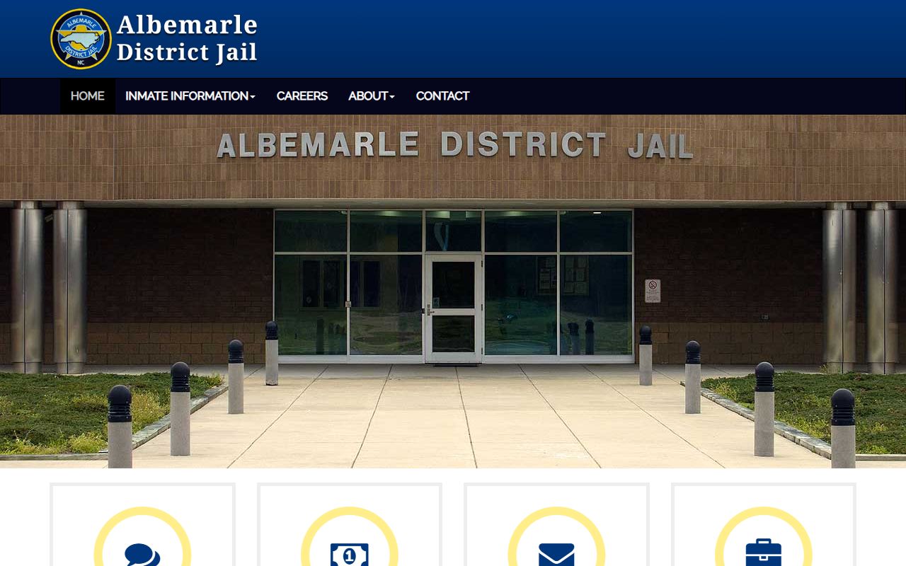 Albemarle District Jail homepage for regional inmate custody information